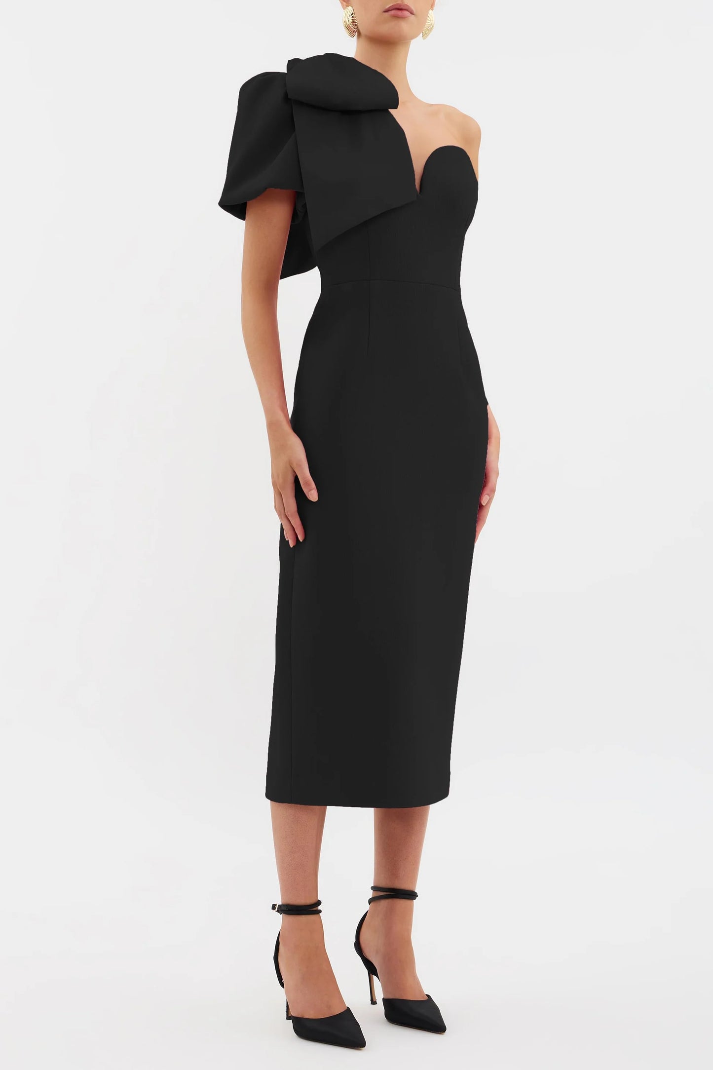 Anais One Shoulder Dress - Black