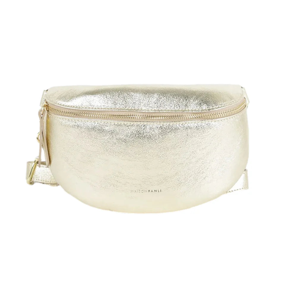 Leather Bum Bag - Metallic Gold
