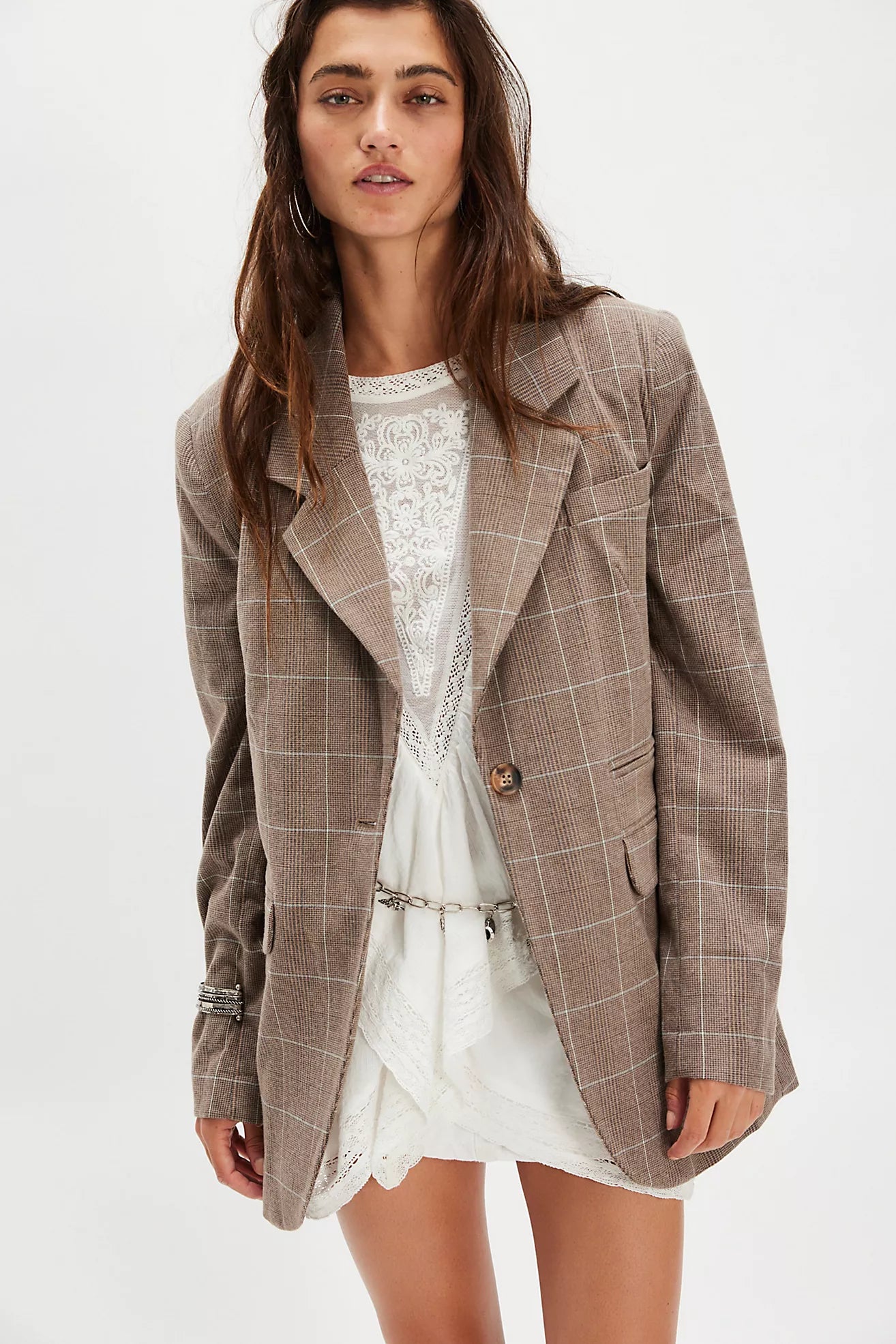 Paper Cut Blazer Pinstripe - Chocolate Combo