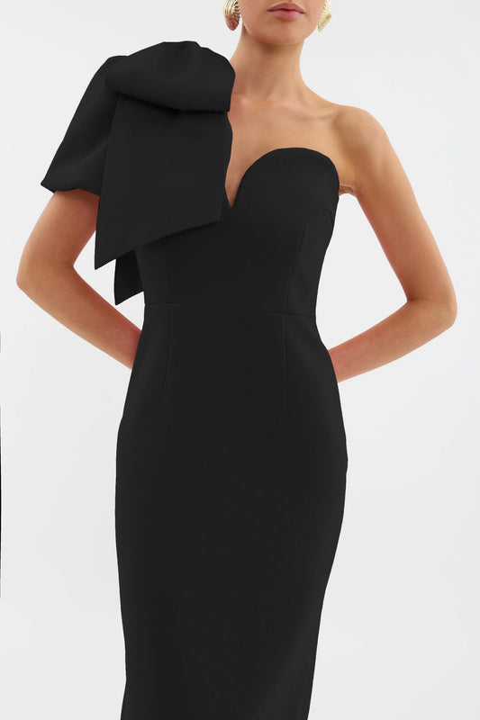 Anais One Shoulder Dress - Black