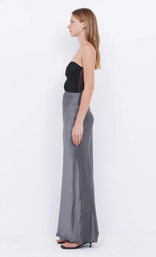 Halle Strapless Dress - Gunmetal/Black