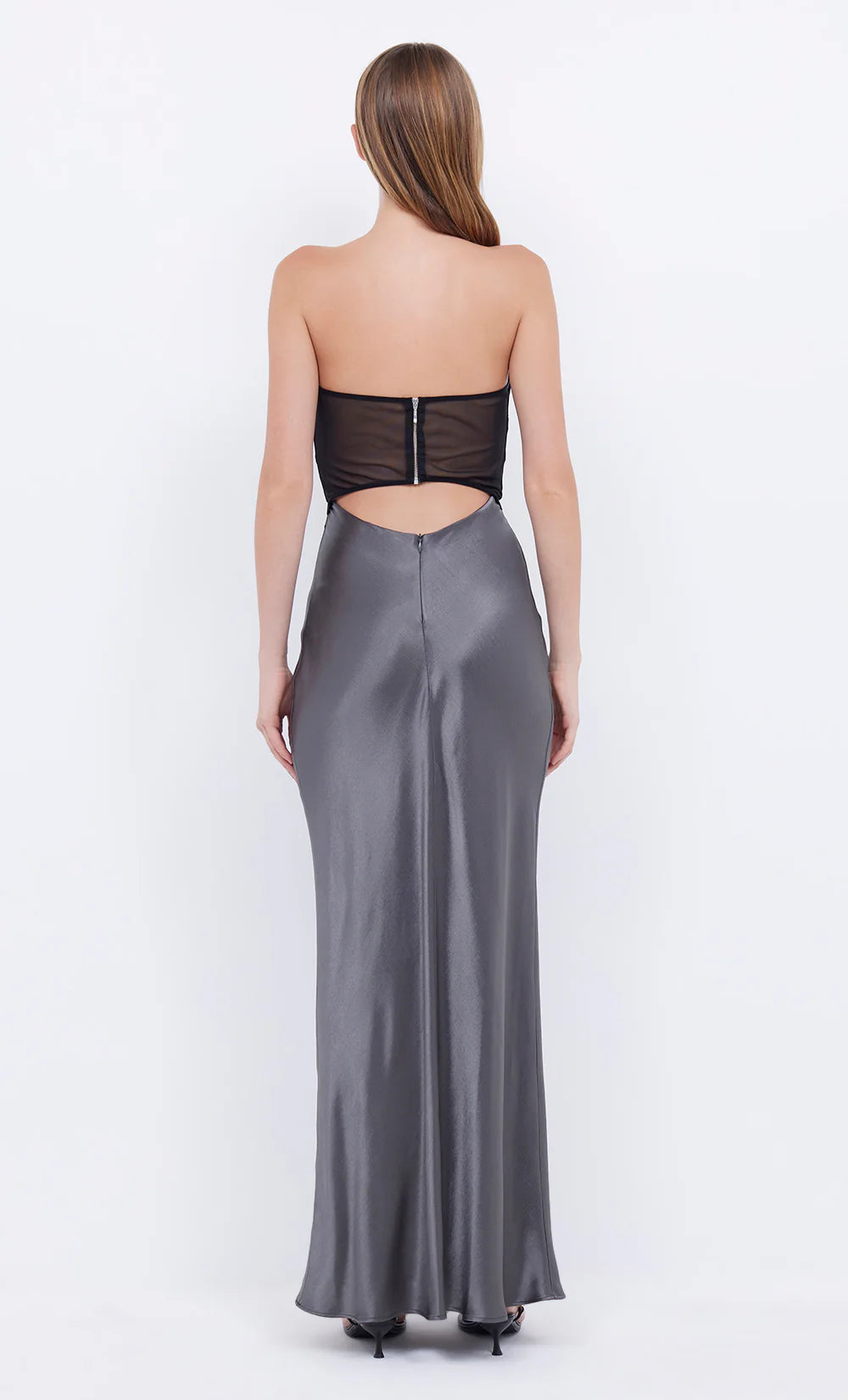 Halle Strapless Dress - Gunmetal/Black