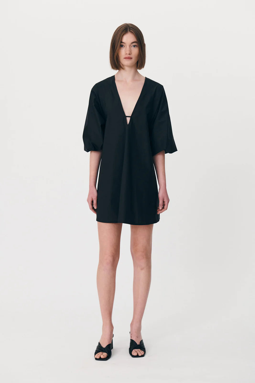 Amelia Organic Mini Dress - Noir