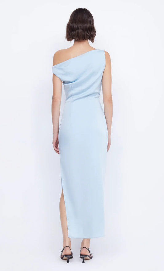 Rochelle Asym Midi Dress - Dolphin Blue