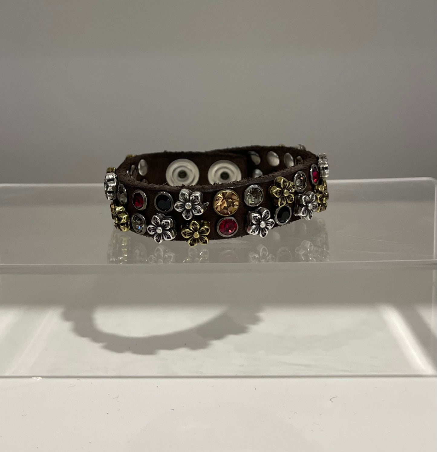 Bracelet Cow + Mix Studs - Brown