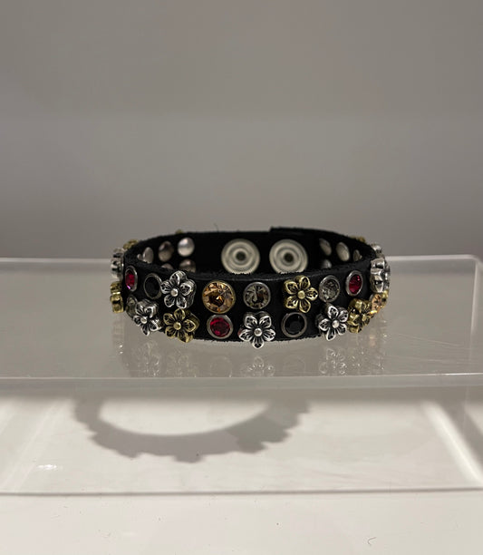 Bracelet Cow + Mix Studs - Black