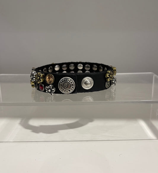 Bracelet Cow + Mix Studs - Black