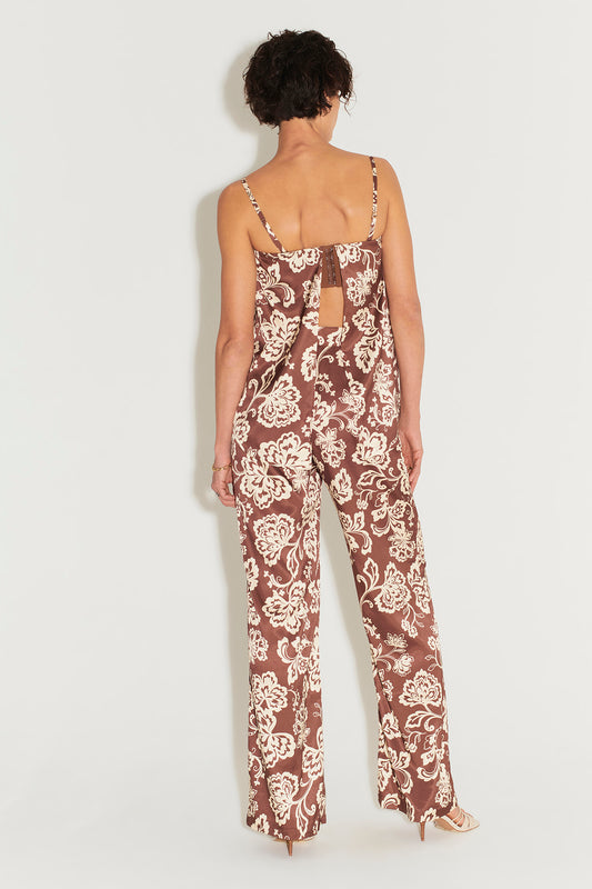 Eugenia Tailored Pant - Chocolate Floral