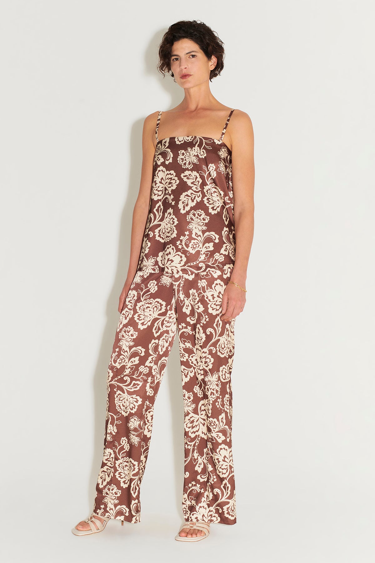 Eugenia Tailored Pant - Chocolate Floral