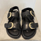 Leone Black Leather Sandals