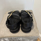 Leone Black Leather Sandals