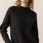 Bennet Lurex Cable Knit - Charcoal