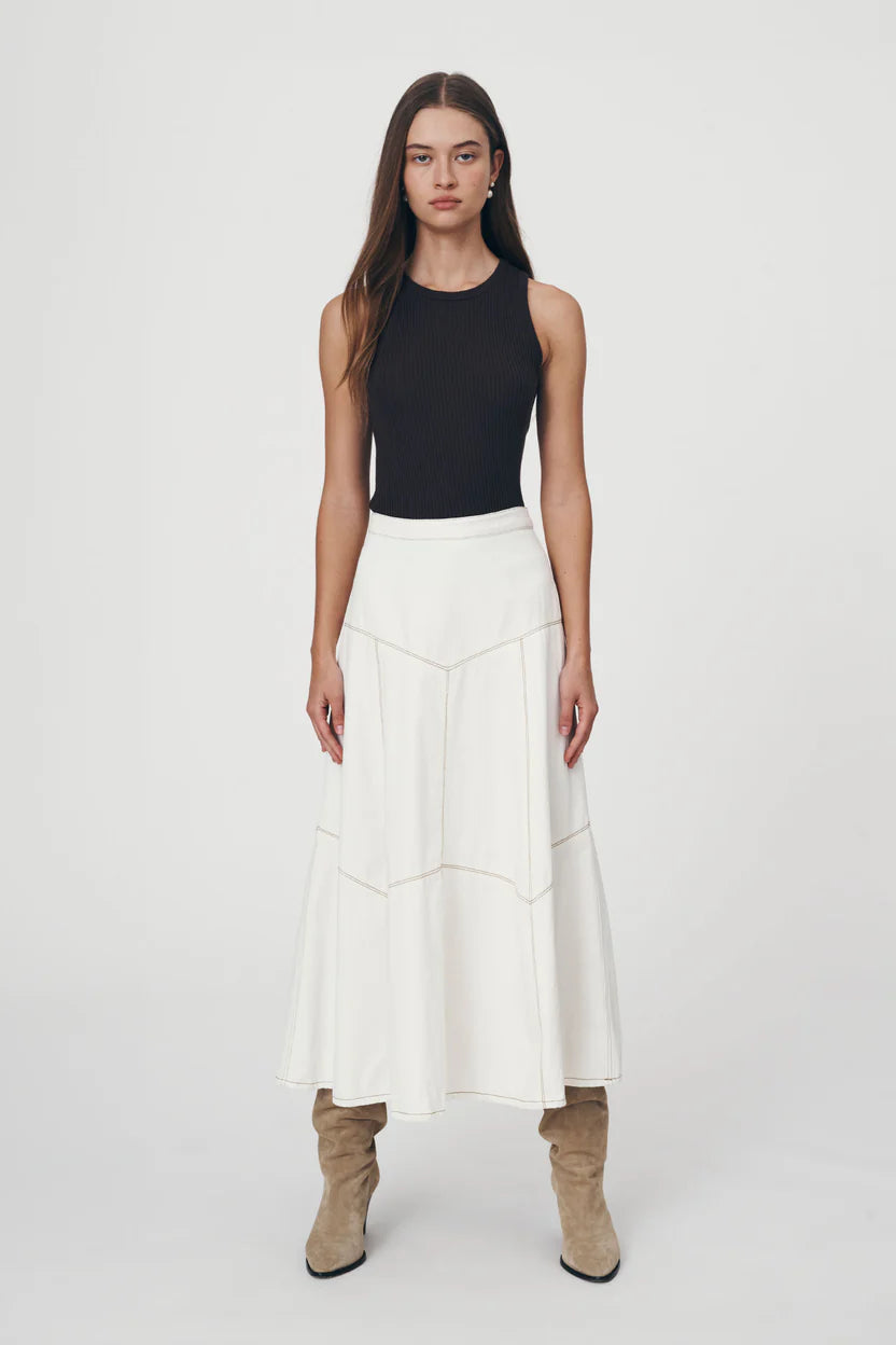 Paloma Organic Midi Skirt - Creme