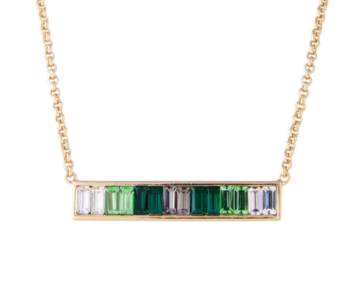 Green Ombre Bar Necklace