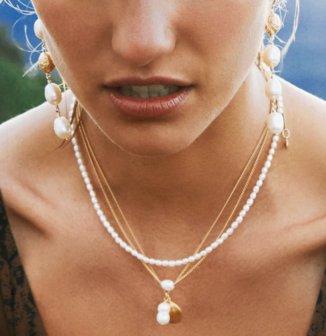 Mini Pearl Teardrop Necklace