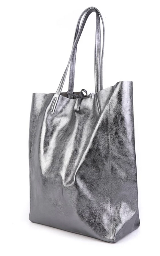 Large Tote - Metallic Grey