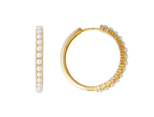 Slim Crystal Pearl Maxi Hoop