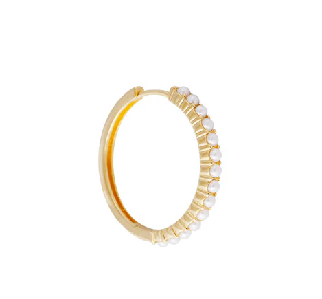 Slim Crystal Pearl Maxi Hoop