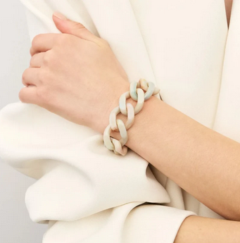 Flat Chain Bracelet - Beige Multi