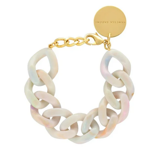 Flat Chain Bracelet - Beige Multi