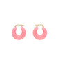 Circlet Earrings - Neon Pink Marble