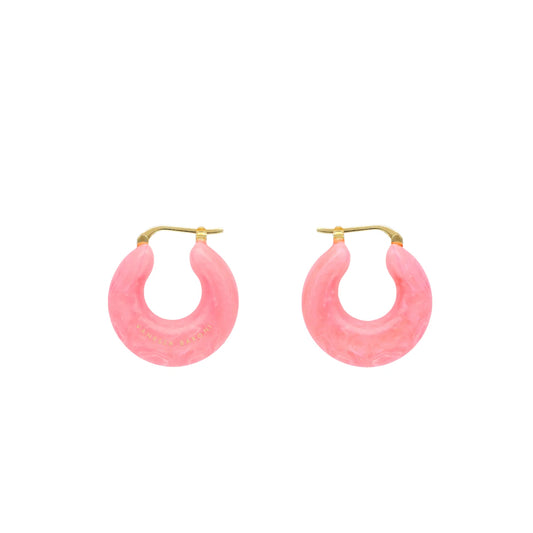 Circlet Earrings - Neon Pink Marble