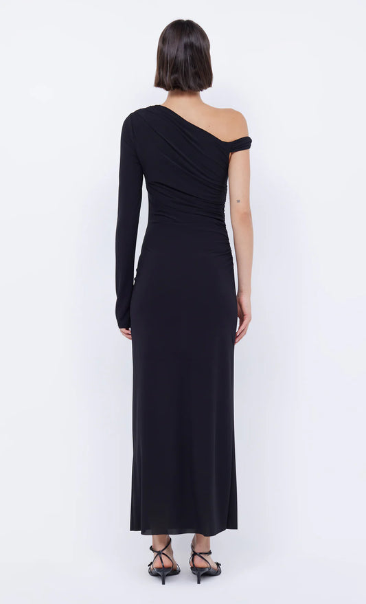 Nabila Asym Midi Dress - Black