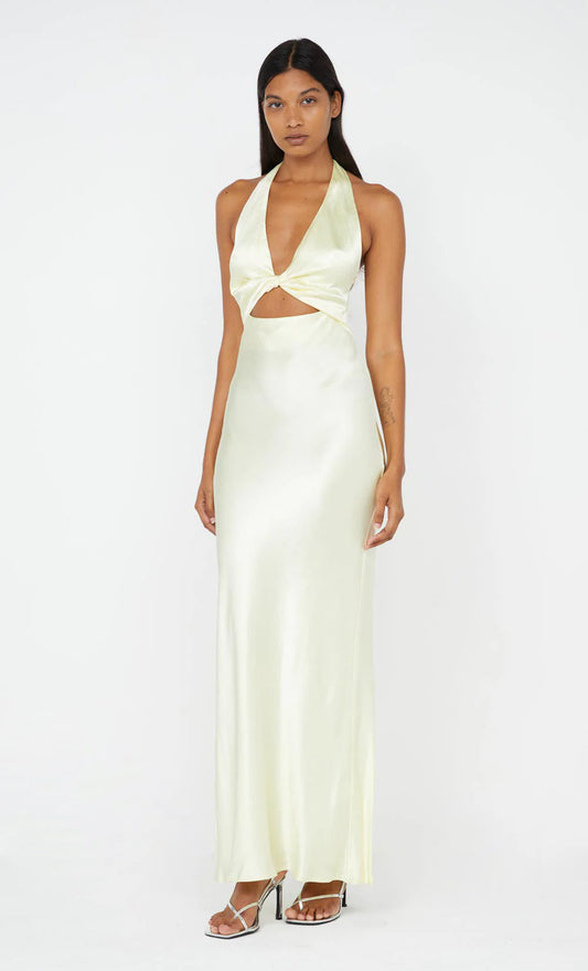 Sabia Twist Dress - Ice Yellow