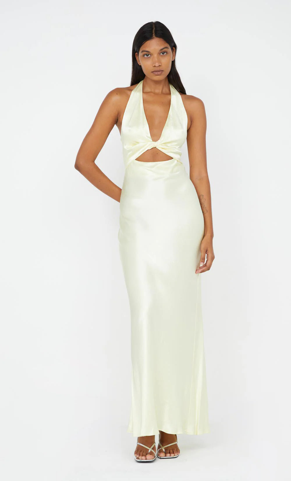 Sabia Twist Dress - Ice Yellow