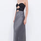 Halle Strapless Dress - Gunmetal/Black