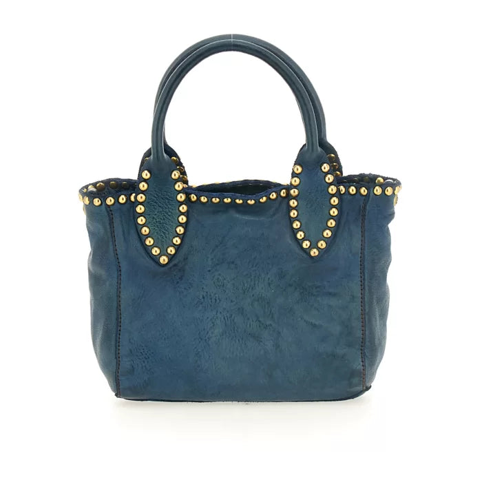 Shopping Bag - studs - Sapphire