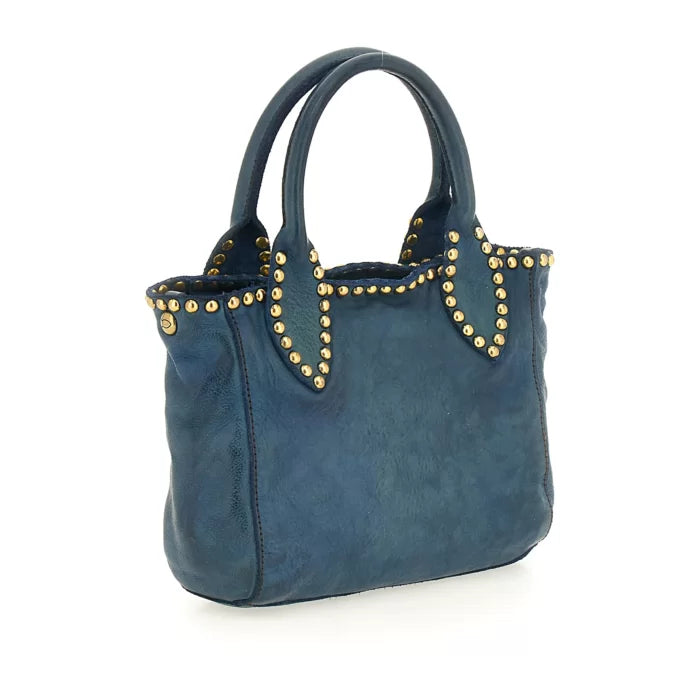 Shopping Bag - studs - Sapphire