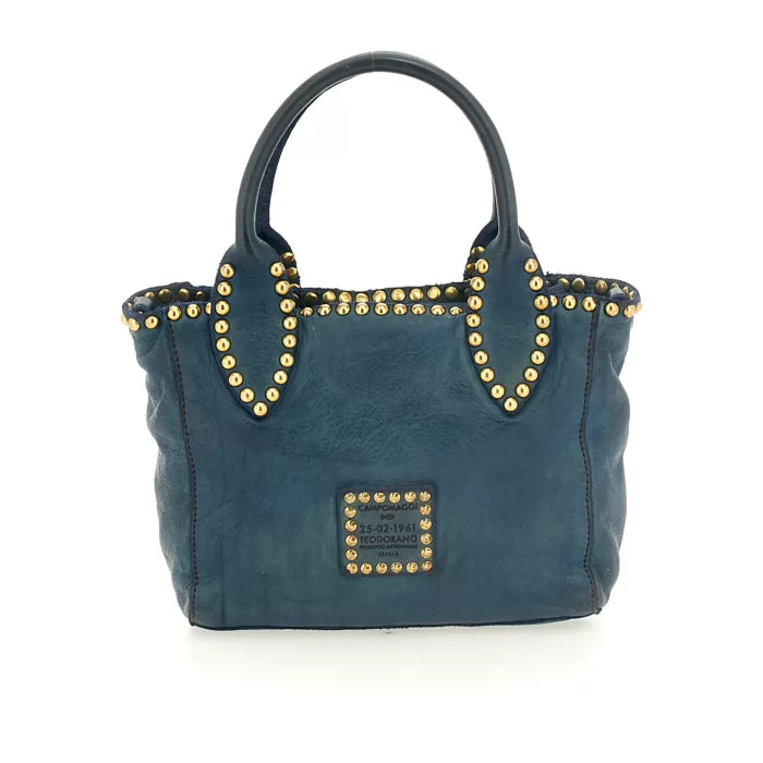 Shopping Bag - studs - Sapphire