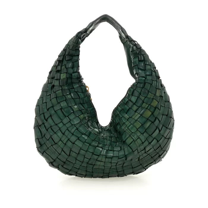 Shoulder Bag Woven - Green Bottle