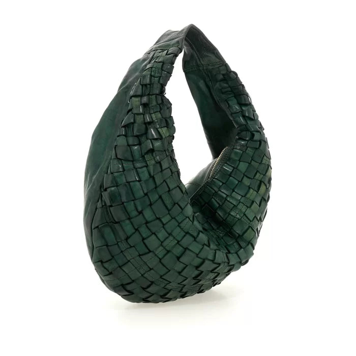 Shoulder Bag Woven - Green Bottle