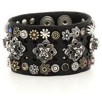 Bracelet Mixed Studs Flowers Multicolour - Black