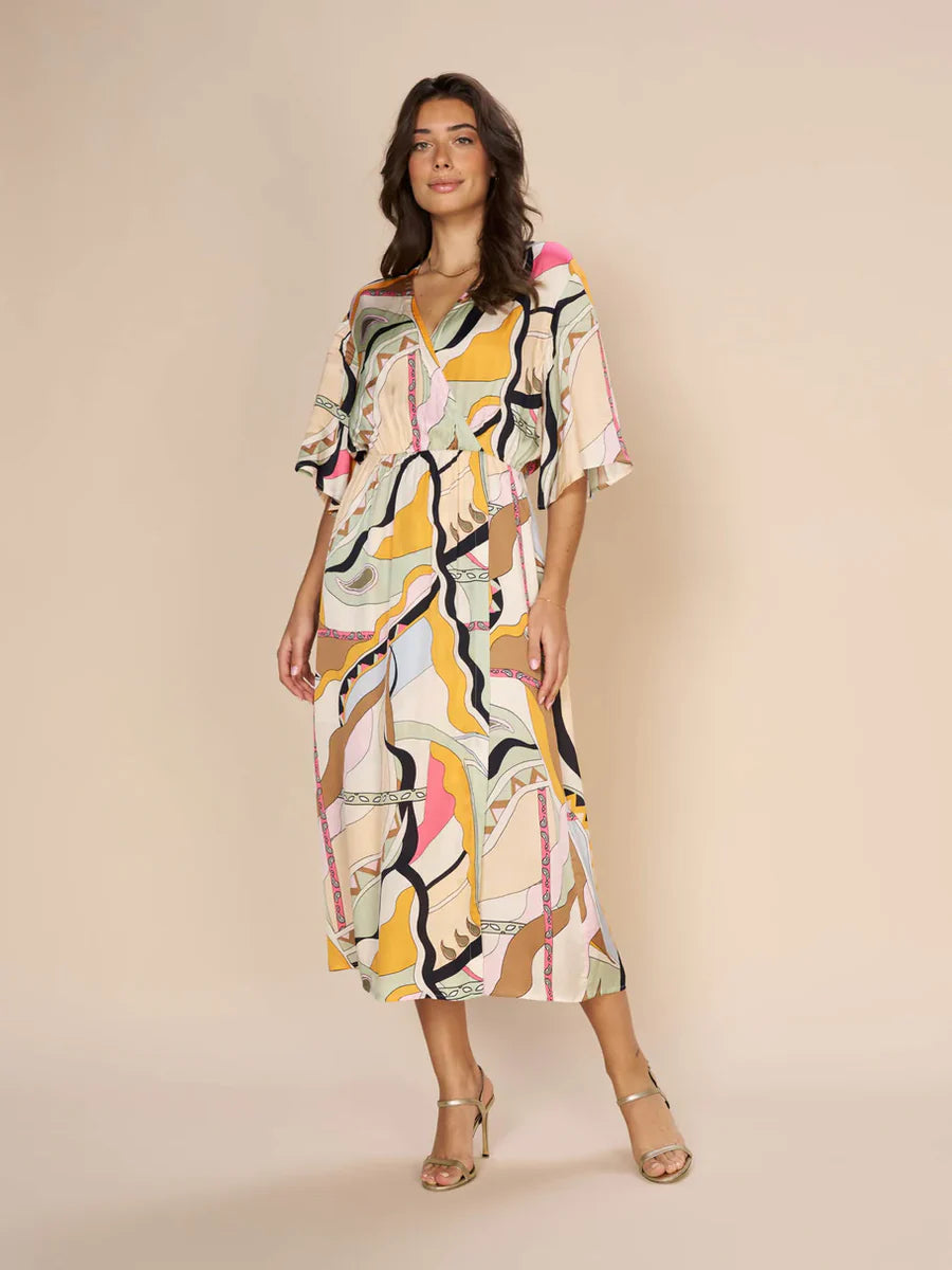 Kella Pictus Wrap Dress - Smoke Green