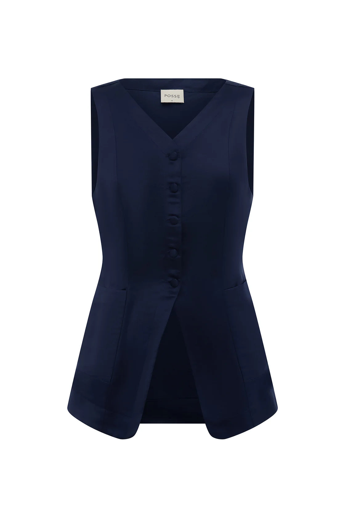 Lorenzo High Neck Vest - Midnight