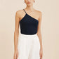 Axel One Shoulder Singlet - Navy