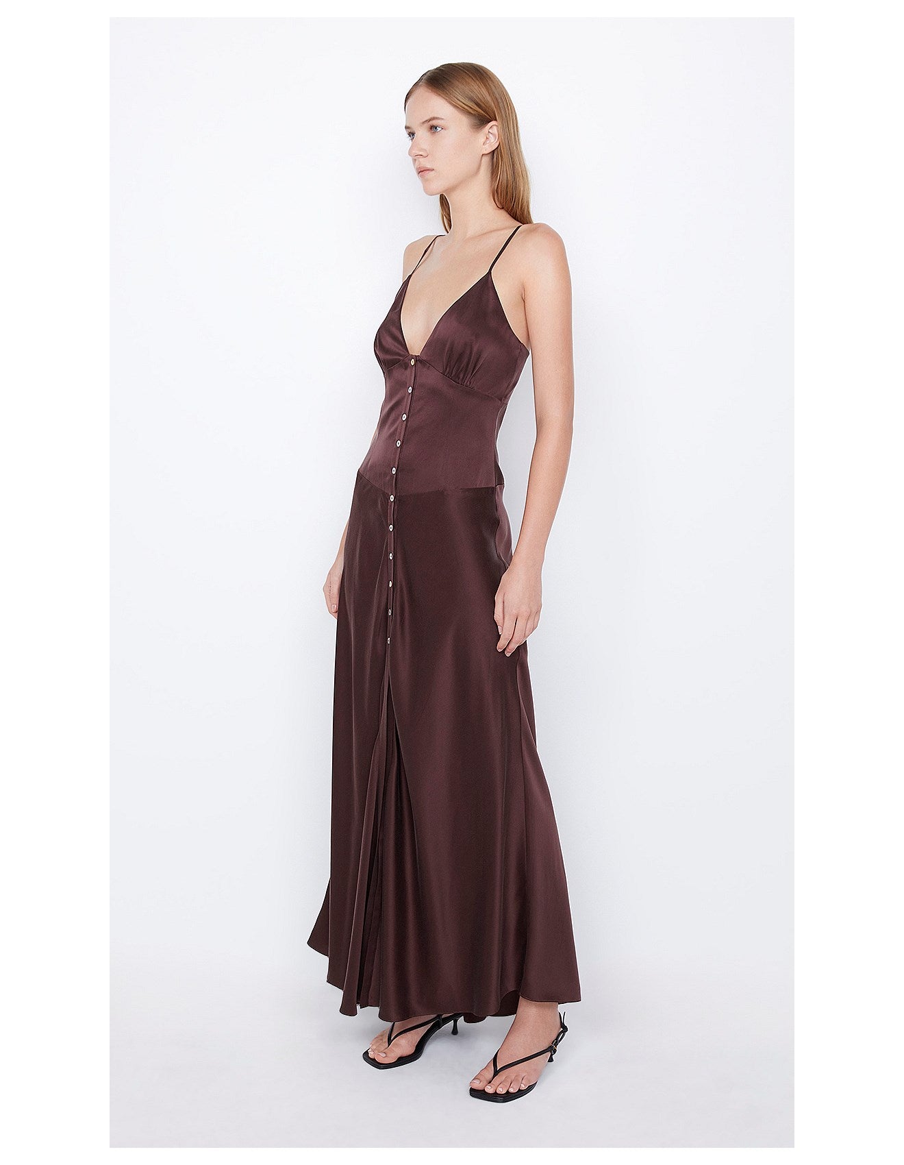 Kaia V Dress - Choc Plum