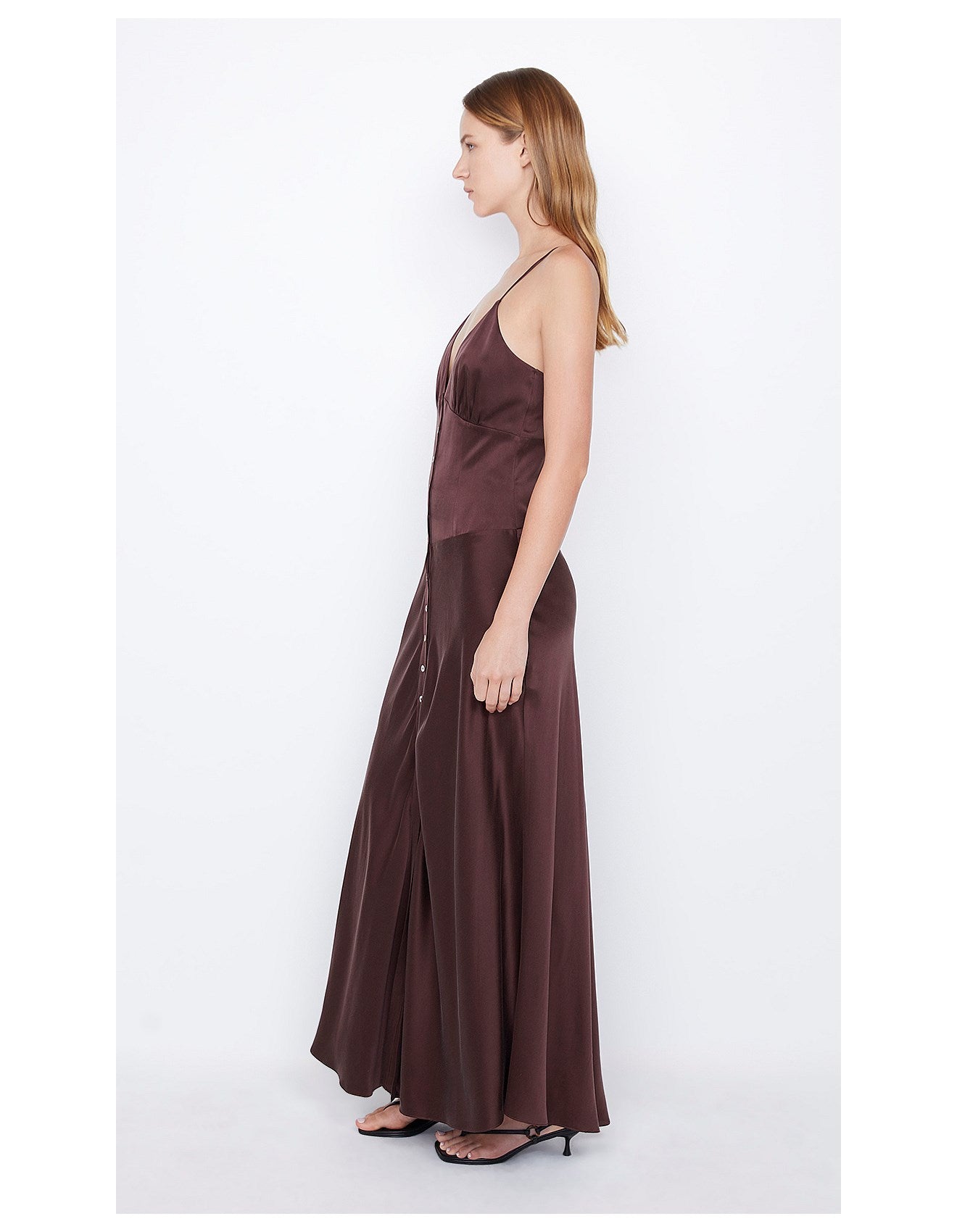 Kaia V Dress - Choc Plum