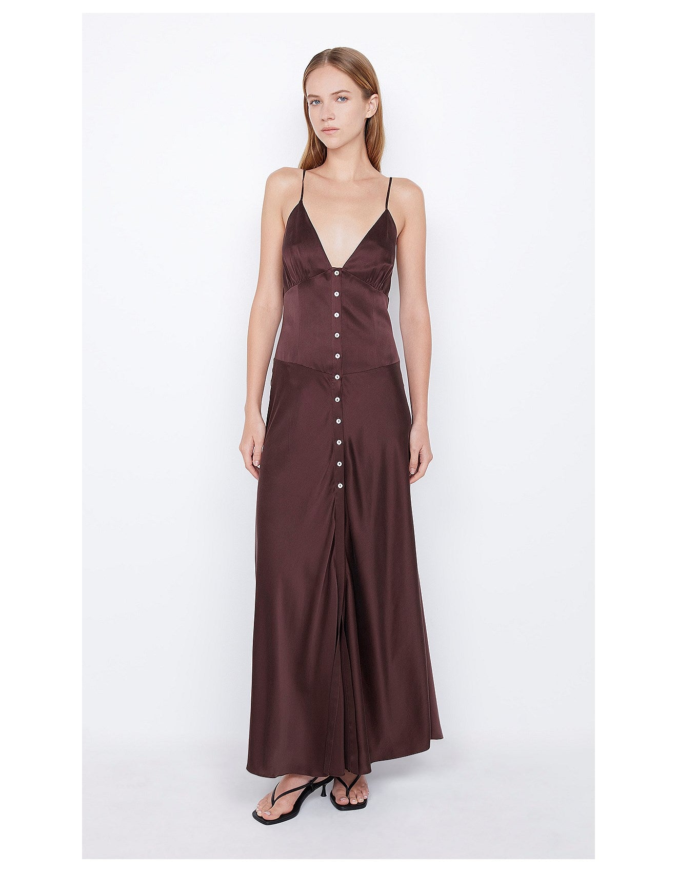 Kaia V Dress - Choc Plum