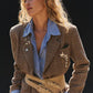 Paper Cut Blazer Pinstripe - Chocolate Combo