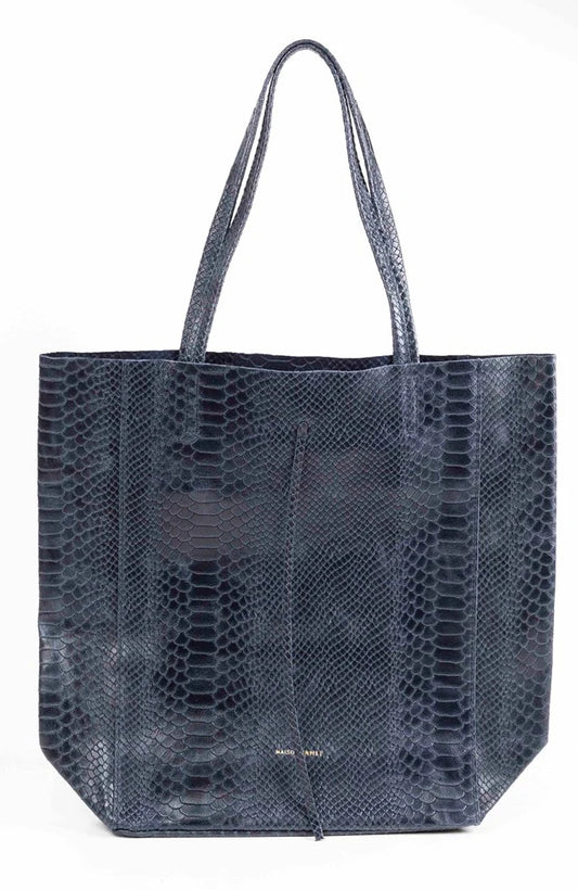 Large Tote - Snake Navy