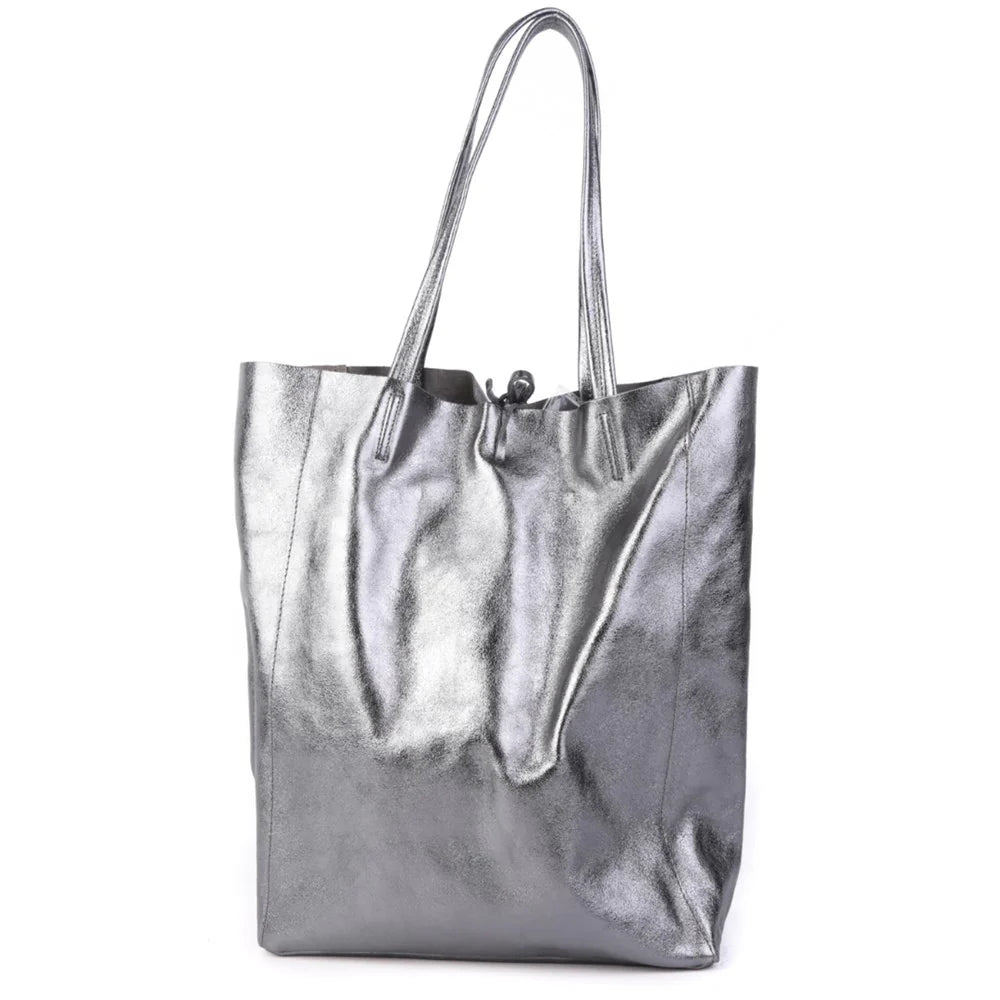 Large Tote - Metallic Grey