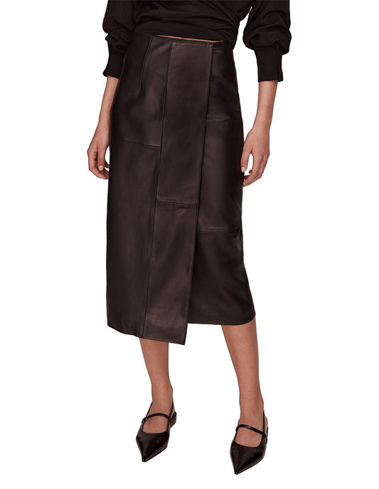 Patti Leather Skirt - Black