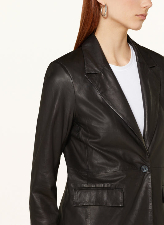 Bine Leather Blazer - Black