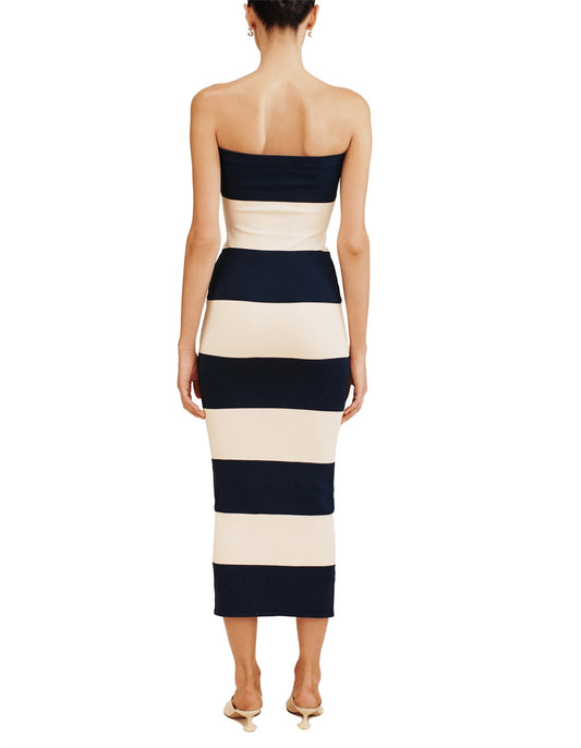 Theo Strapless Dress - Ink/Cream