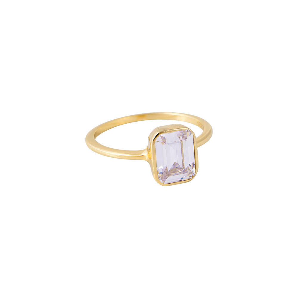 Emerald Cut Solitaire Ring - Size 7