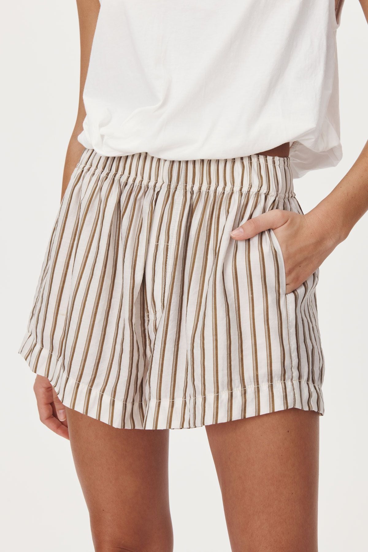 Rocco Stripe Boxer Shorts - Sienna